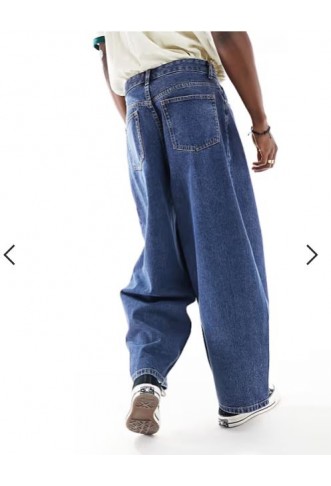 ASOS DESIGN oversized baggy jeans in mid wash blue