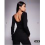 ASOS DESIGN compact polyamide cupped long sleeve bodysuit in black