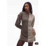 ASOS DESIGN long sleeve tweed mini dress in contrast brown colour