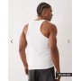 4505 Icon seamless rib slim fit vest in white
