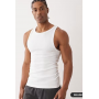 4505 Icon seamless rib slim fit vest in white
