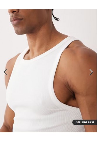4505 Icon seamless rib slim fit vest in white