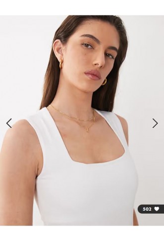 New Look square neck bodysuit in white
