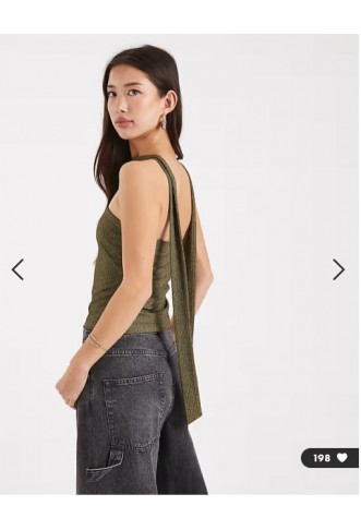 Miss Selfridge metallic bandeau scarf top in gold