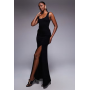 ASOS DESIGN scoop neck twist back with front split maxi dress in black