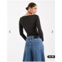 ASOS DESIGN Sculpting scoop neck long sleeve bodysuit in black