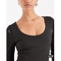 ASOS DESIGN Sculpting scoop neck long sleeve bodysuit in black