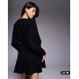 ASOS DESIGN supersoft slash neck blouson batwing mini dress in black