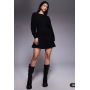 ASOS DESIGN supersoft slash neck blouson batwing mini dress in black
