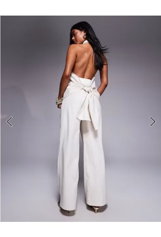 ASOS X THE SOURCED COLLECTION deep pleat wide leg trousers in stone