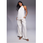 ASOS X THE SOURCED COLLECTION deep pleat wide leg trousers in stone