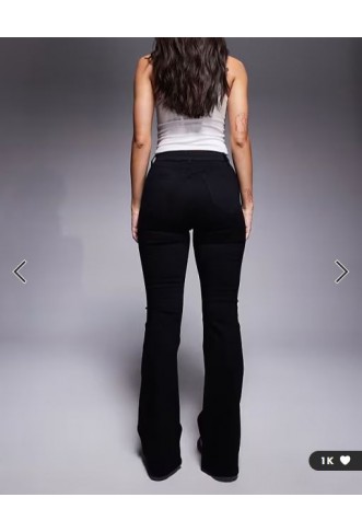 ASOS DESIGN Hourglass power stretch sculpt flare jeans in black
