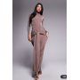 Aria Cove slinky high neck knot drape front maxi dress in mocha