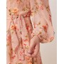 Vila Curve dobby wrap maxi dress with frill detail in rose floral print