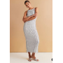 ASOS DESIGN macrame slash neck maxi dress in silver