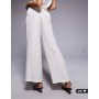 ASOS DESIGN satin straight leg co-ord trouser in cream