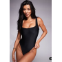 ASOS DESIGN Fuller Bust Revenge sculpting square neck swimsuit in black