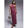 ASOS DESIGN bandeau mesh maxi dress with scarf detail in dusky pink
