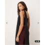 Lace & Beads scarf neck tulle corset bodysuit in black