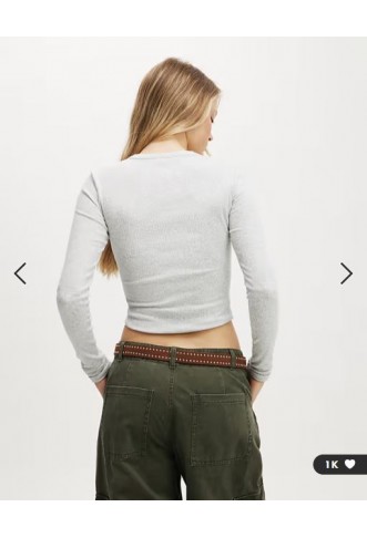 Cotton On Ryan henley long sleeve in grey