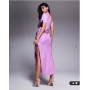 ASOS DESIGN satin one shoulder flutter sleeve midi dress in pink lilac