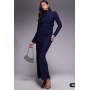 ASOS DESIGN high neck ruched side maxi dress in navy