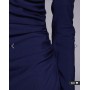 ASOS DESIGN high neck ruched side maxi dress in navy