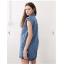 Noisy May sleeveless denim mini dress in mid blue wash