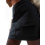 Threadbare velvet cord mini skirt in black