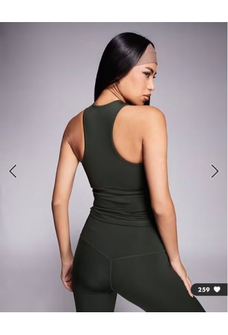 4505 Icon active vest with inner bra and removable padding in dark khaki