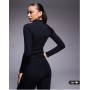 ASOS 4505 Ski thermal fleece back base layer long sleeve zip up top with sweat wicking in black