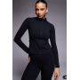 ASOS 4505 Ski thermal fleece back base layer long sleeve zip up top with sweat wicking in black