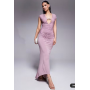 ASOS DESIGN cap sleeve with trim detail with ruching detail maxi dress in mauve
