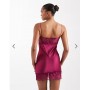 Lioness Angelic sheer lace bust detailing satin mini dress in plum