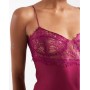 Lioness Angelic sheer lace bust detailing satin mini dress in plum