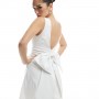 TFNC Bridal structured mini dress in bengaline with bow back detail in white | ASOS