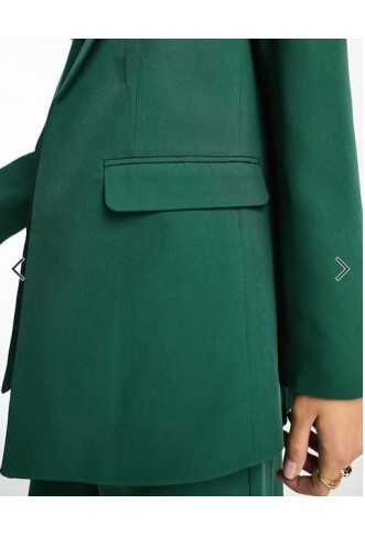 Pieces tailored blazer co-ord in dark green