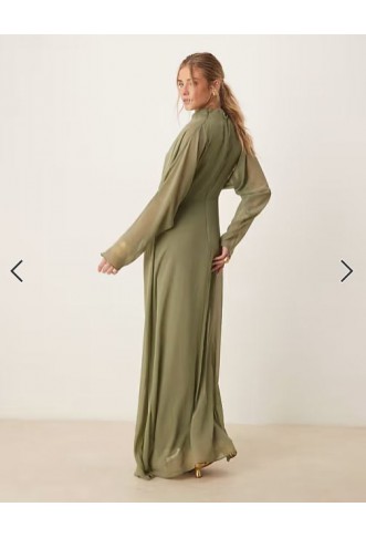 ASOS DESIGN high neck maxi dress in green