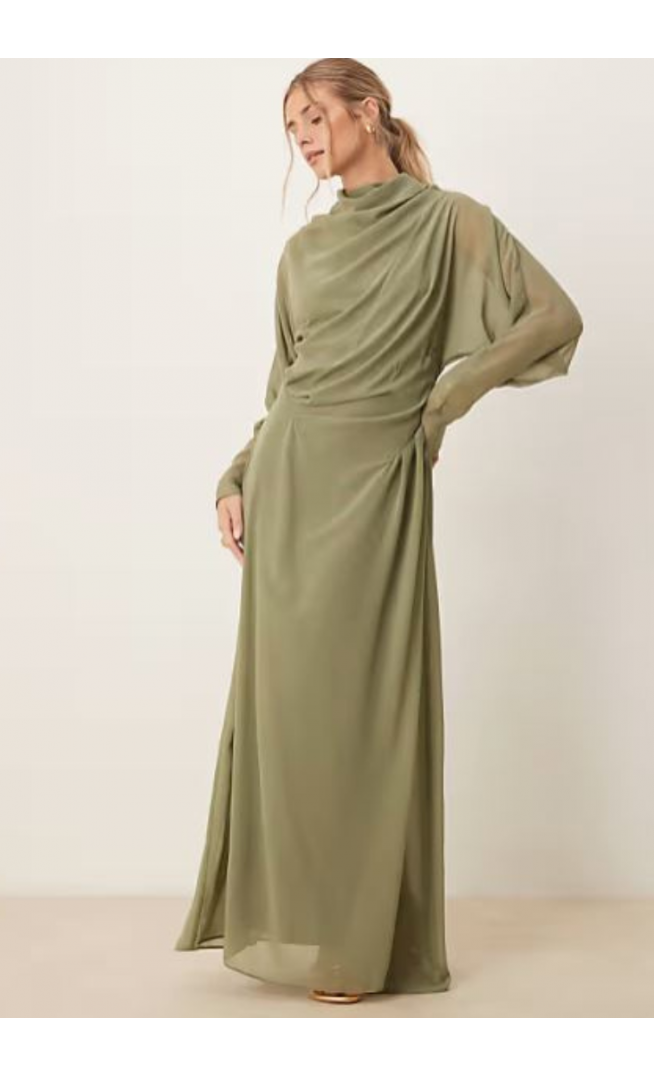 ASOS DESIGN high neck maxi dress in green