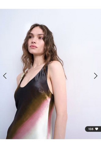 Topshop racer neck satin bias maxi dress in ombre stripe