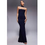 Vesper bengaline choker detail fishtail maxi dress in navy