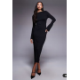 ASOS DESIGN slash neck fluted sleeve maxi dress in black