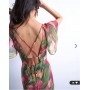 Topshop flutter sleeve godet hem midi dress in blurred floral