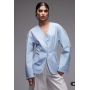 ASOS DESIGN cinch waist cocoon sleeve shirt in blue