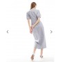 ASOS DESIGN puff sleeve tie front midi dress