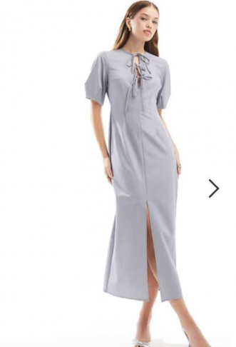 ASOS DESIGN puff sleeve tie...