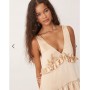 ASOS DESIGN v-neck ruffle mini smock dress in champagne