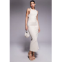 ASOS DESIGN drape back suede midi dress in cream