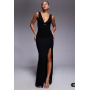 ASOS DESIGN sleeveless plunge wrap ruched bum maxi dress in black