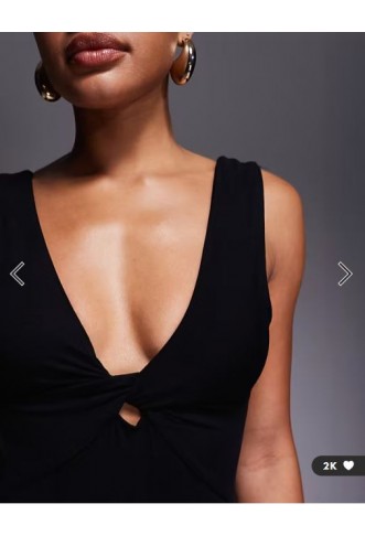 ASOS DESIGN sleeveless plunge wrap ruched bum maxi dress in black